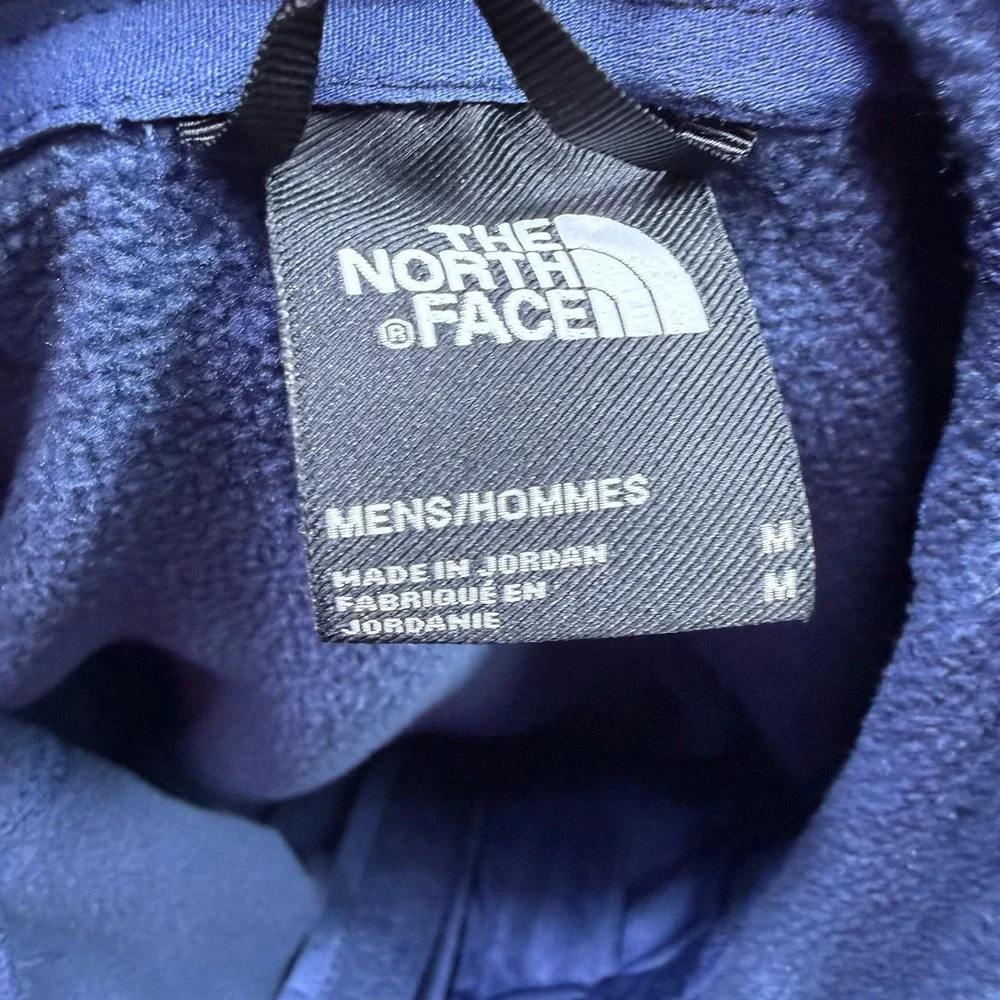 The North Face Hoodie Mens M Canyonlands Full Zip Fleece Navy Heathered Hiking